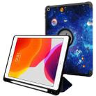 For iPad 10.2 2021 / 2020 / 2019 Painted Pattern Shockproof Horizontal Flip TPU + PU Leather Case with 3-folding Holder & Pen Slot(GWL027BL Universe) - 1