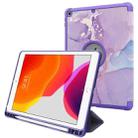 For iPad 10.2 2021 / 2020 / 2019 Painted Pattern Shockproof Horizontal Flip TPU + PU Leather Case with 3-folding Holder & Pen Slot(GWL10055 Marble) - 1