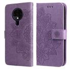 For Tecno Spark 6 7-petal Flowers Embossing Pattern Horizontal Flip PU Leather Case with Holder & Card Slots & Wallet & Photo Frame(Light Purple) - 1