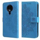 For Tecno Spark 6 7-petal Flowers Embossing Pattern Horizontal Flip PU Leather Case with Holder & Card Slots & Wallet & Photo Frame(Blue) - 1