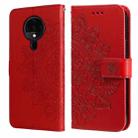 For Tecno Spark 6 7-petal Flowers Embossing Pattern Horizontal Flip PU Leather Case with Holder & Card Slots & Wallet & Photo Frame(Red) - 1