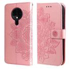 For Tecno Spark 6 7-petal Flowers Embossing Pattern Horizontal Flip PU Leather Case with Holder & Card Slots & Wallet & Photo Frame(Rose Gold) - 1