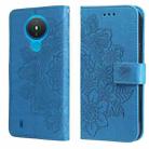 For Nokia 1.4 7-petal Flowers Embossing Pattern Horizontal Flip PU Leather Case with Holder & Card Slots & Wallet & Photo Frame(Blue) - 1