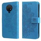 For Nokia G10 / G20 / 6.3 7-petal Flowers Embossing Pattern Horizontal Flip PU Leather Case with Holder & Card Slots & Wallet & Photo Frame(Blue) - 1