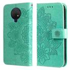 For Nokia G10 / G20 / 6.3 7-petal Flowers Embossing Pattern Horizontal Flip PU Leather Case with Holder & Card Slots & Wallet & Photo Frame(Green) - 1