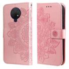 For Nokia G10 / G20 / 6.3 7-petal Flowers Embossing Pattern Horizontal Flip PU Leather Case with Holder & Card Slots & Wallet & Photo Frame(Rose Gold) - 1