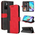 For Xiaomi Redmi 10 Business Stitching-Color Horizontal Flip PU Leather Case with Holder & Card Slots & Photo Frame(Red) - 1