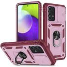 For Samsung Galaxy A52 Sliding Camera Cover Design TPU + PC Protective Case with 360 Degree Rotating Holder & Card Slot(Pink+Dark Red) - 1