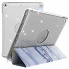 For iPad 10.2 2021 / 2020 / 2019 Painted Pattern Glitter Shockproof Horizontal Flip TPU + PU Leather Case with 3-folding Holder & Pen Slot(GWL018 Marble) - 3