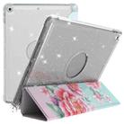 For iPad 10.2 2021 / 2020 / 2019 Painted Pattern Glitter Shockproof Horizontal Flip TPU + PU Leather Case with 3-folding Holder & Pen Slot(GWL019 Flower) - 3