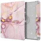 For iPad 10.2 2021 / 2020 / 2019 Painted Pattern Glitter Shockproof Horizontal Flip TPU + PU Leather Case with 3-folding Holder & Pen Slot(GWL020 Marble) - 2