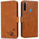 For Xiaomi Redmi Note 8 2021 Embossed Cat Butterflies Pattern Horizontal Flip Leather Case with Card Slot & Holder & Wallet(Orange) - 1