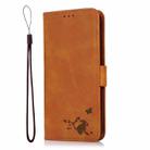 For Xiaomi Redmi Note 8 2021 Embossed Cat Butterflies Pattern Horizontal Flip Leather Case with Card Slot & Holder & Wallet(Orange) - 2