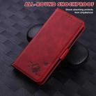 For Xiaomi Redmi Note 8 2021 Embossed Cat Butterflies Pattern Horizontal Flip Leather Case with Card Slot & Holder & Wallet(Red) - 6