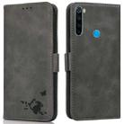 For Xiaomi Redmi Note 8 2021 Embossed Cat Butterflies Pattern Horizontal Flip Leather Case with Card Slot & Holder & Wallet(Grey) - 1