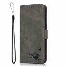 For Xiaomi Redmi Note 8 2021 Embossed Cat Butterflies Pattern Horizontal Flip Leather Case with Card Slot & Holder & Wallet(Grey) - 2