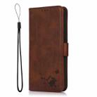 For Xiaomi Redmi Note 8 2021 Embossed Cat Butterflies Pattern Horizontal Flip Leather Case with Card Slot & Holder & Wallet(Brown) - 2