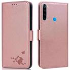 For Xiaomi Redmi Note 8 2021 Embossed Cat Butterflies Pattern Horizontal Flip Leather Case with Card Slot & Holder & Wallet(Pink) - 1
