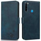 For Xiaomi Redmi Note 8 2021 Embossed Cat Butterflies Pattern Horizontal Flip Leather Case with Card Slot & Holder & Wallet(Blue) - 1