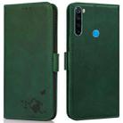 For Xiaomi Redmi Note 8 2021 Embossed Cat Butterflies Pattern Horizontal Flip Leather Case with Card Slot & Holder & Wallet(Green) - 1