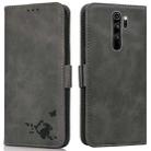 For Xiaomi Redmi Note 8 Pro Embossed Cat Butterflies Pattern Horizontal Flip Leather Case with Card Slot & Holder & Wallet(Grey) - 1