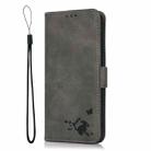 For Xiaomi Redmi Note 9 5G / Note 9T Embossed Cat Butterflies Pattern Horizontal Flip Leather Case with Card Slot & Holder & Wallet(Grey) - 2