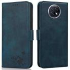 For Xiaomi Redmi Note 9 5G / Note 9T Embossed Cat Butterflies Pattern Horizontal Flip Leather Case with Card Slot & Holder & Wallet(Blue) - 1