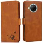 For Xiaomi Redmi Note 9 Pro 5G Embossed Cat Butterflies Pattern Horizontal Flip Leather Case with Card Slot & Holder & Wallet(Orange) - 1