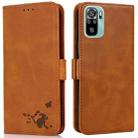 For Xiaomi Redmi Note 10 4G / 10s Embossed Cat Butterflies Pattern Horizontal Flip Leather Case with Card Slot & Holder & Wallet(Orange) - 1