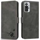 For Xiaomi Redmi Note 10 Pro Max Embossed Cat Butterflies Pattern Horizontal Flip Leather Case with Card Slot & Holder & Wallet(Grey) - 1