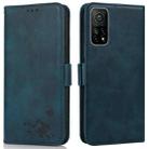 For Xiaomi Mi 10T 5G / 10T Pro 5G Embossed Cat Butterflies Pattern Horizontal Flip Leather Case with Card Slot & Holder & Wallet(Blue) - 1
