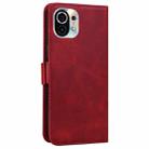 For Xiaomi Mi 11 Embossed Cat Butterflies Pattern Horizontal Flip Leather Case with Card Slot & Holder & Wallet(Red) - 3