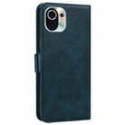 For Xiaomi Mi 11 Embossed Cat Butterflies Pattern Horizontal Flip Leather Case with Card Slot & Holder & Wallet(Blue) - 3