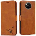 For Xiaomi Poco X3 NFC / X3 Embossed Cat Butterflies Pattern Horizontal Flip Leather Case with Card Slot & Holder & Wallet(Orange) - 1