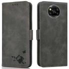 For Xiaomi Poco X3 NFC / X3 Embossed Cat Butterflies Pattern Horizontal Flip Leather Case with Card Slot & Holder & Wallet(Grey) - 1