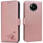 For Xiaomi Poco X3 NFC / X3 Embossed Cat Butterflies Pattern Horizontal Flip Leather Case with Card Slot & Holder & Wallet(Pink) - 1