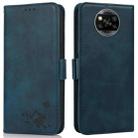 For Xiaomi Poco X3 NFC / X3 Embossed Cat Butterflies Pattern Horizontal Flip Leather Case with Card Slot & Holder & Wallet(Blue) - 1