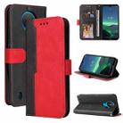 For Nokia 1.4 Business Stitching-Color Horizontal Flip PU Leather Case with Holder & Card Slots & Photo Frame(Red) - 1