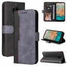 For Nokia C10 / C20 Business Stitching-Color Horizontal Flip PU Leather Case with Holder & Card Slots & Photo Frame(Gray) - 1