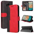 For Nokia C10 / C20 Business Stitching-Color Horizontal Flip PU Leather Case with Holder & Card Slots & Photo Frame(Red) - 1