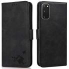 For Samsung Galaxy S20 Embossed Cat Butterflies Pattern Horizontal Flip Leather Case with Card Slot & Holder & Wallet(Black) - 1