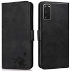 For Samsung Galaxy S20+ Embossed Cat Butterflies Pattern Horizontal Flip Leather Case with Card Slot & Holder & Wallet(Black) - 1