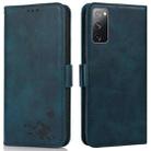 For Samsung Galaxy S20 FE Embossed Cat Butterflies Pattern Horizontal Flip Leather Case with Card Slot & Holder & Wallet(Blue) - 1