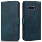 For Samsung Galaxy S10e Embossed Cat Butterflies Pattern Horizontal Flip Leather Case with Card Slot & Holder & Wallet(Blue) - 1