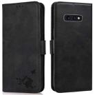 For Samsung Galaxy S10e Embossed Cat Butterflies Pattern Horizontal Flip Leather Case with Card Slot & Holder & Wallet(Black) - 1