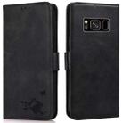 For Samsung Galaxy S8 Embossed Cat Butterflies Pattern Horizontal Flip Leather Case with Card Slot & Holder & Wallet(Black) - 1