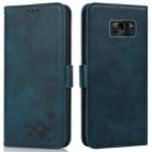 For Samsung Galaxy S7 Embossed Cat Butterflies Pattern Horizontal Flip Leather Case with Card Slot & Holder & Wallet(Blue) - 1
