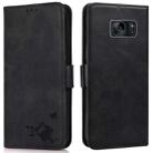 For Samsung Galaxy S7 Embossed Cat Butterflies Pattern Horizontal Flip Leather Case with Card Slot & Holder & Wallet(Black) - 1