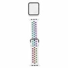 Silicone Watch Band + Protective Case with Screen Protector Set For Apple Watch Series 3 & 2 & 1 38mm(White Colorful) - 1