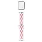 Silicone Watch Band + Protective Case with Screen Protector Set For Apple Watch Series 3 & 2 & 1 38mm(White Pink) - 1